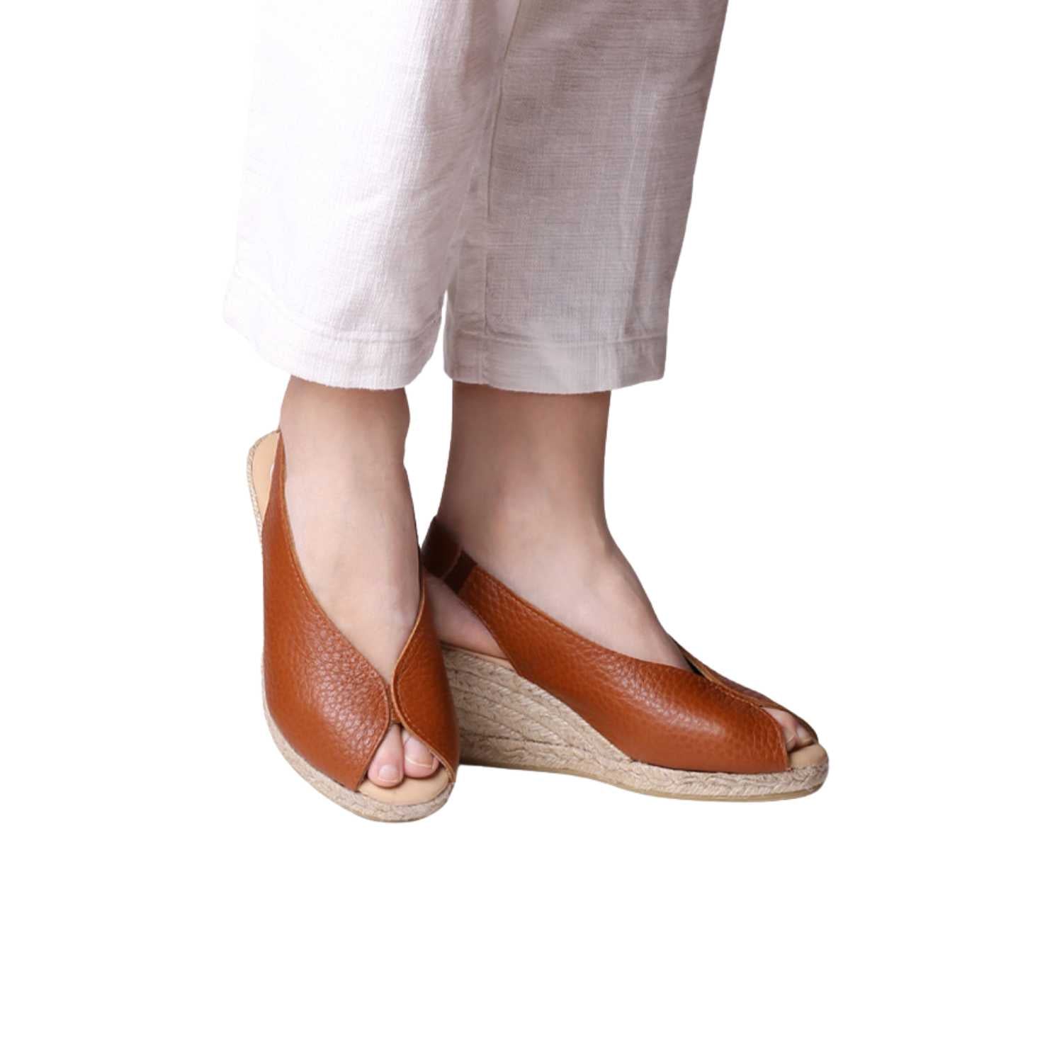 Plain Leather Wedges For Women - Boira