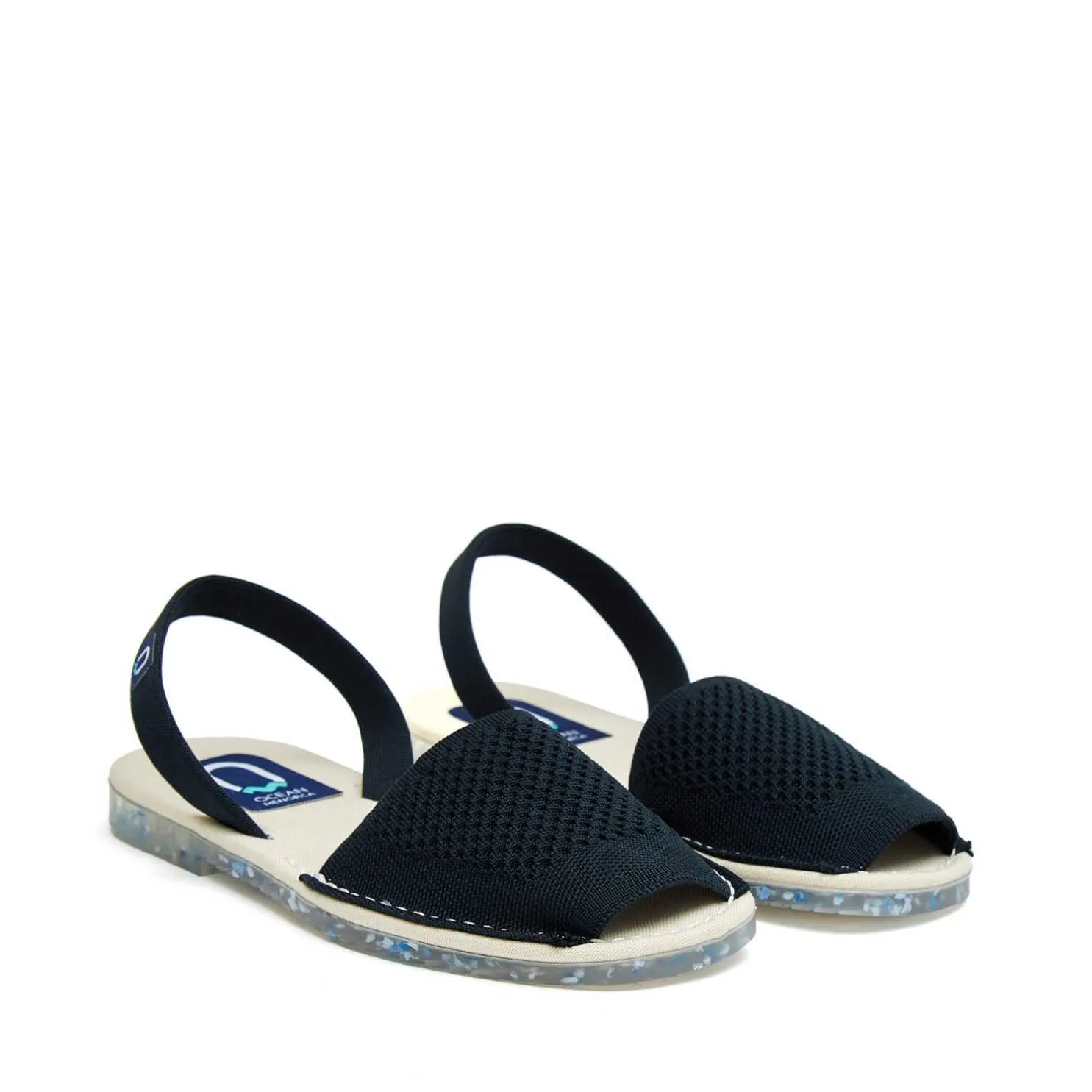 Open Toe Knit Fabric Sandal For Women - Coral Ocean Sequal