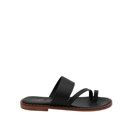 Colour_Black(Negre) |Two Cross-Over Straps Sandal for Women - 2600 Greca Ciervo