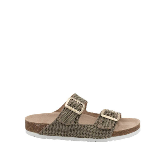 Colour_Khaki(Khaki) |Open Toe Raffia Sandal For Women - 1727H Tabru C333
