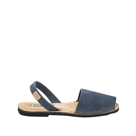 Colour_Darkblue(Marino) | Classic Leather Menorcan Sandal For Men - Cavalleria Sam Nobuck