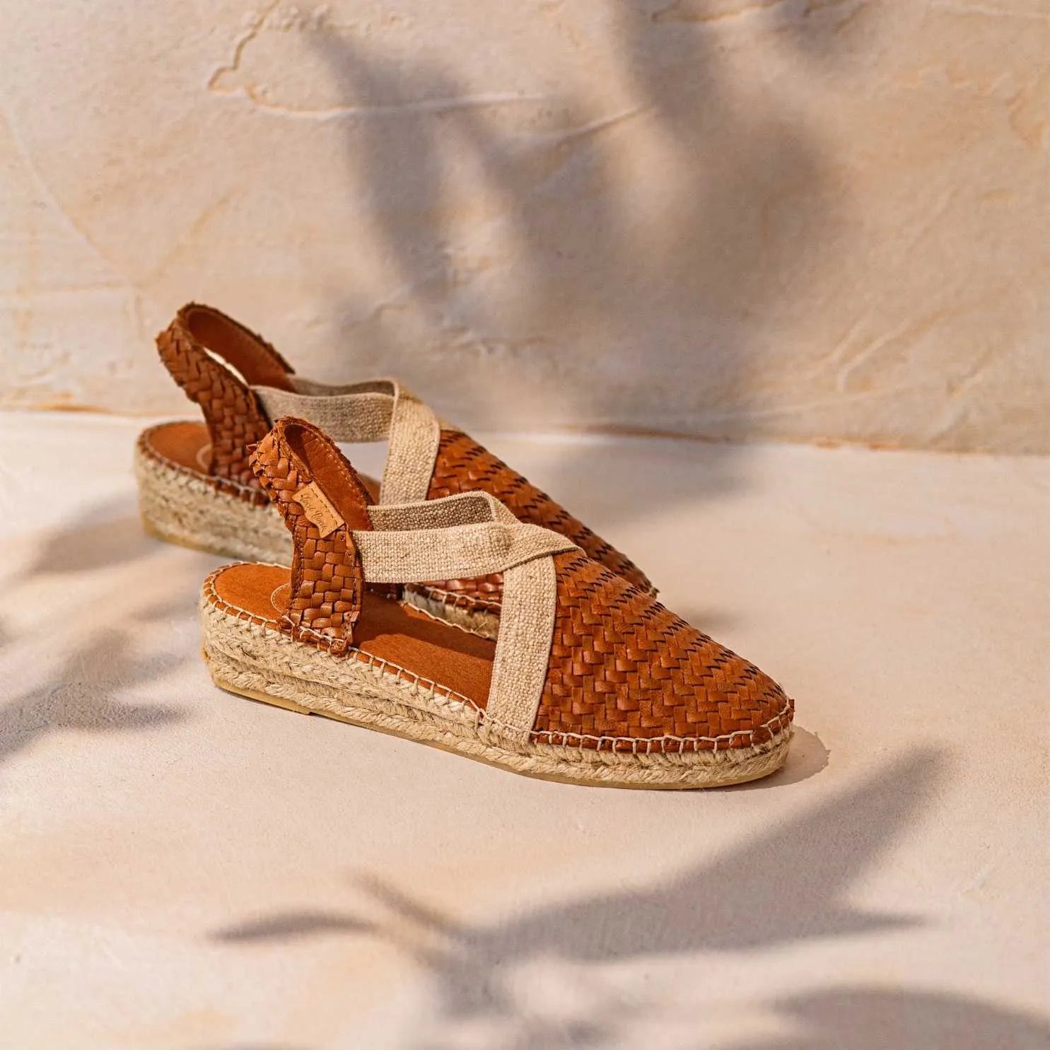 Braided Leather Closed Toe Wedge Espadrille for Women - Siracusa