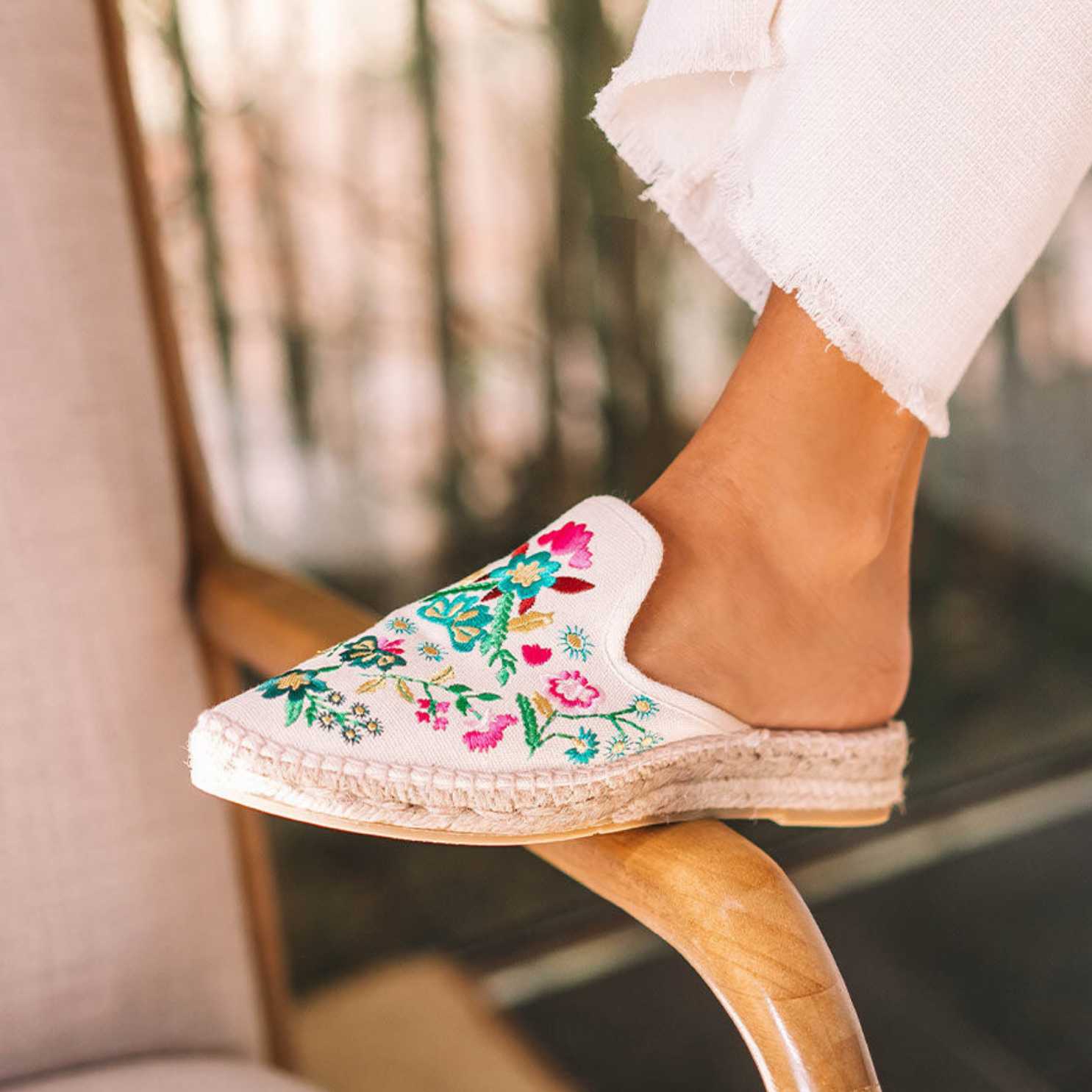 Embroidered Mules style Espadrille for Women - Culip