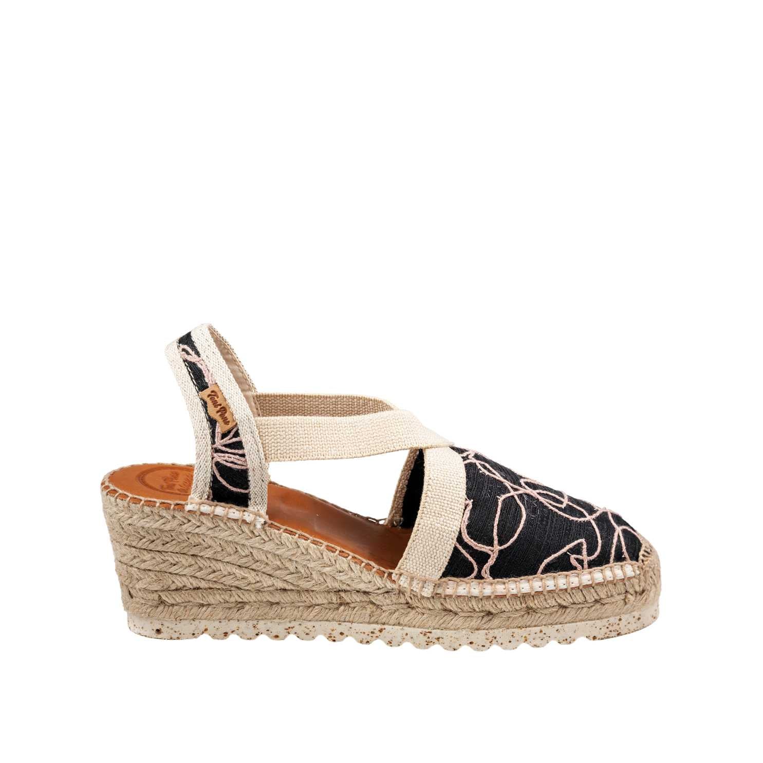 plain Cotton Blend Wedge Espadrille for Women - Terra-TA