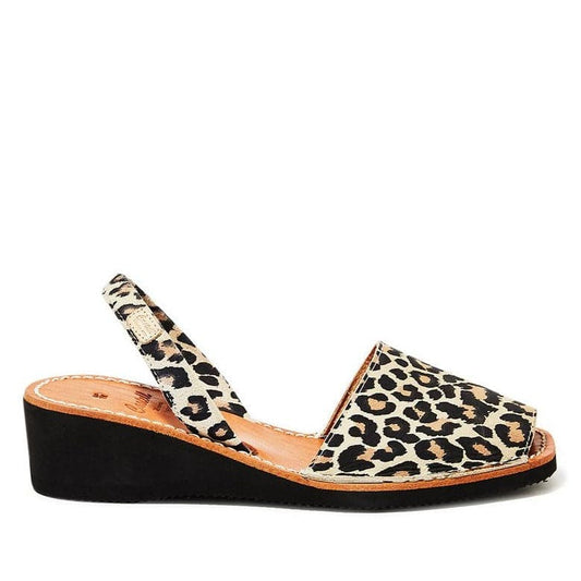 Stylish Animal Print Leather With Open Toe For Women - Iker Cuna 1095