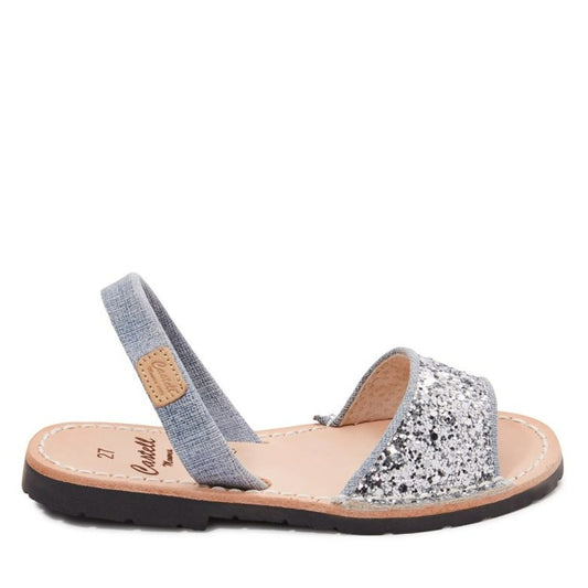 Renewed Glitter Leather Open Toe Menorcan Sandal For Kids - A Iker 1760R