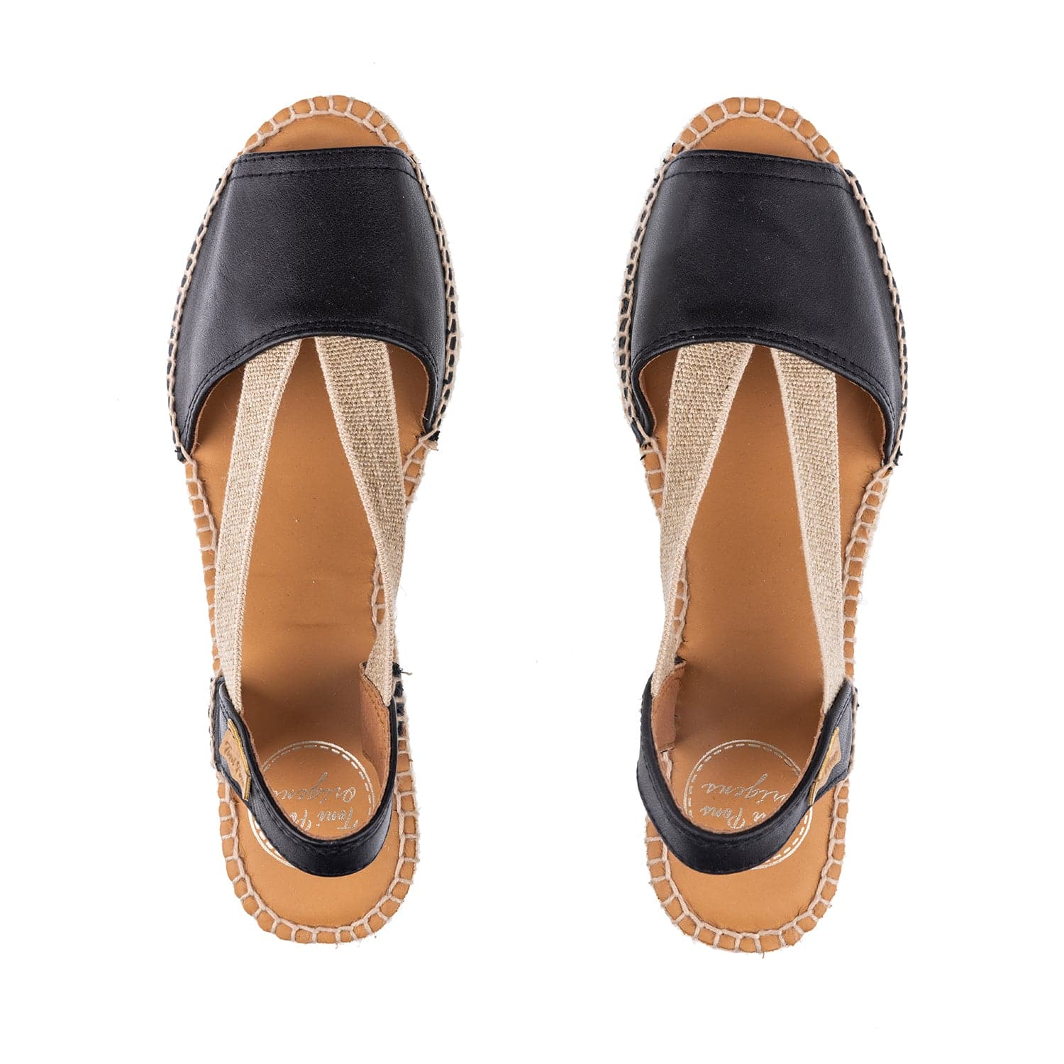 Plain Leather Wedge Espadrille for Women - Teide-P